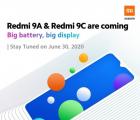 Redmi 9A和Redmi 9C将于6月30日首次亮相