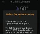 Android用户可以获得一个月的Dark Sky天气更新